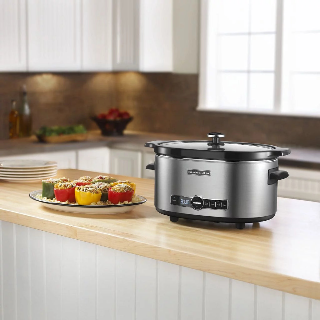 6-Quart Slow Cooker with Glass Lid, Stainless Steel C13212