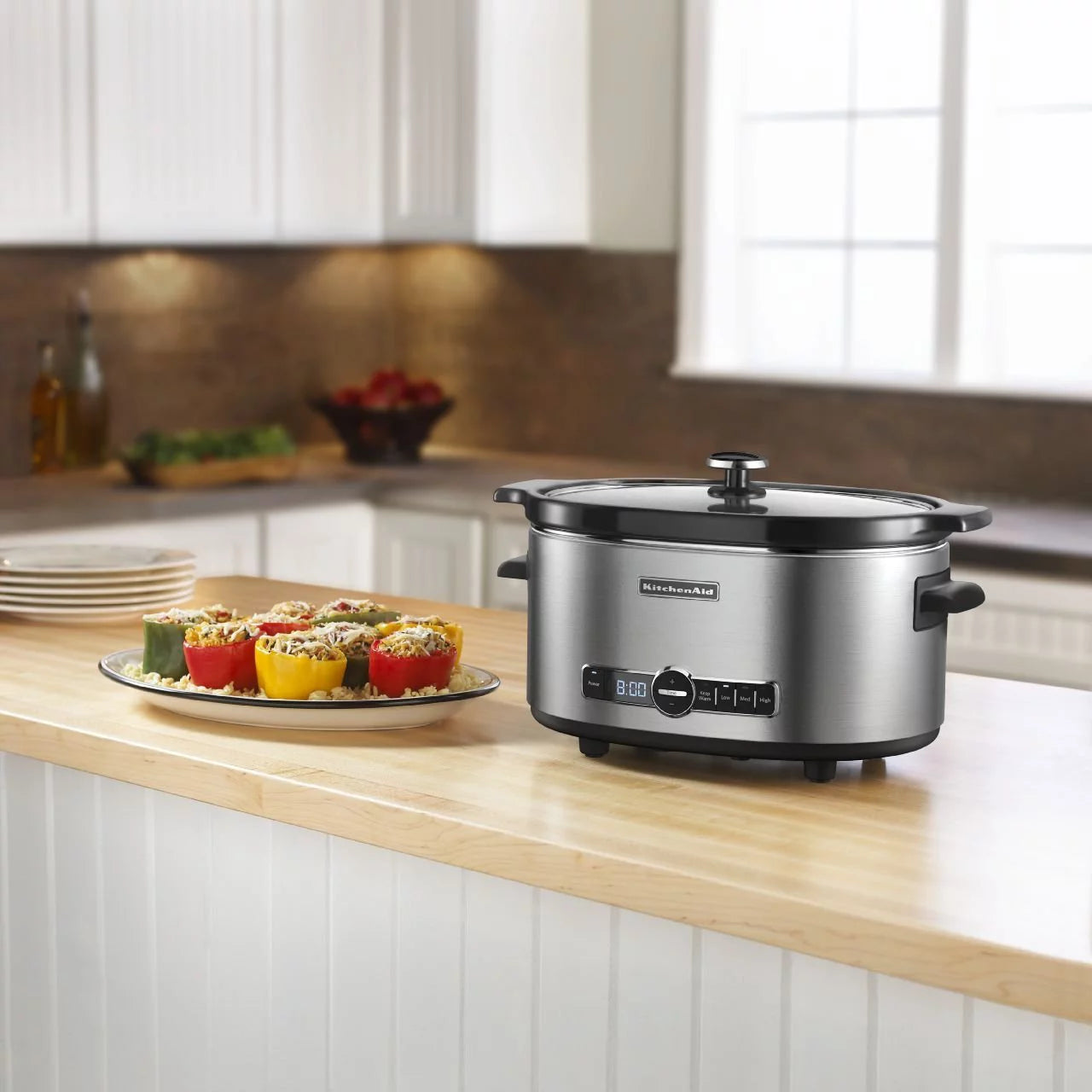 6-Quart Slow Cooker with Glass Lid, Stainless Steel C13212