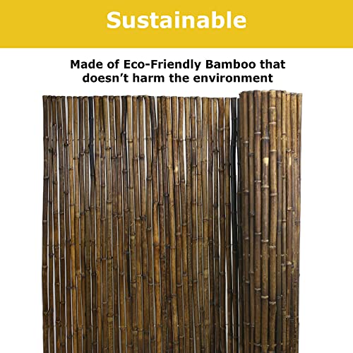 Natural Bamboo Fencing Garden Screen Rolled Fence Panel 6 ft H x 8 ft L D6994