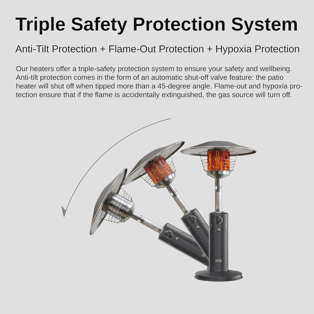 Patio Heater, Portable Propane Tabletop Heater for Outdoor Use Y799