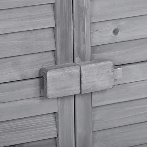 Outdoor Wooden Storage Cabinet with Shelves for Garden and Patio M764
