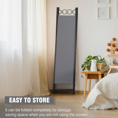 4 Panel Room Divider 6FT Steel Frame Folding Privacy Screen S6430