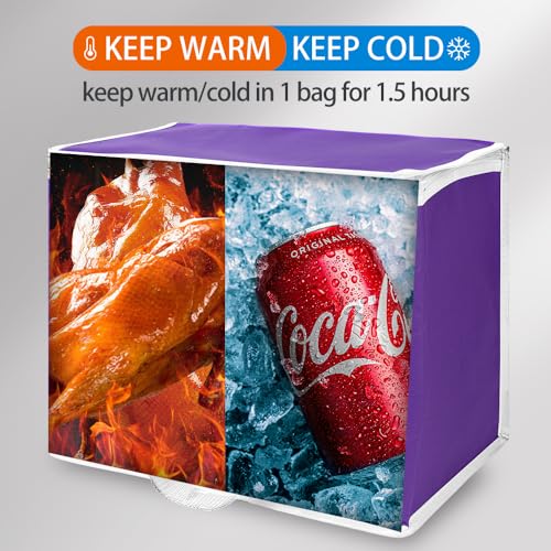 Insulated Food Delivery Bag Hot Cold Meal Carrier Cooler Tote K646948