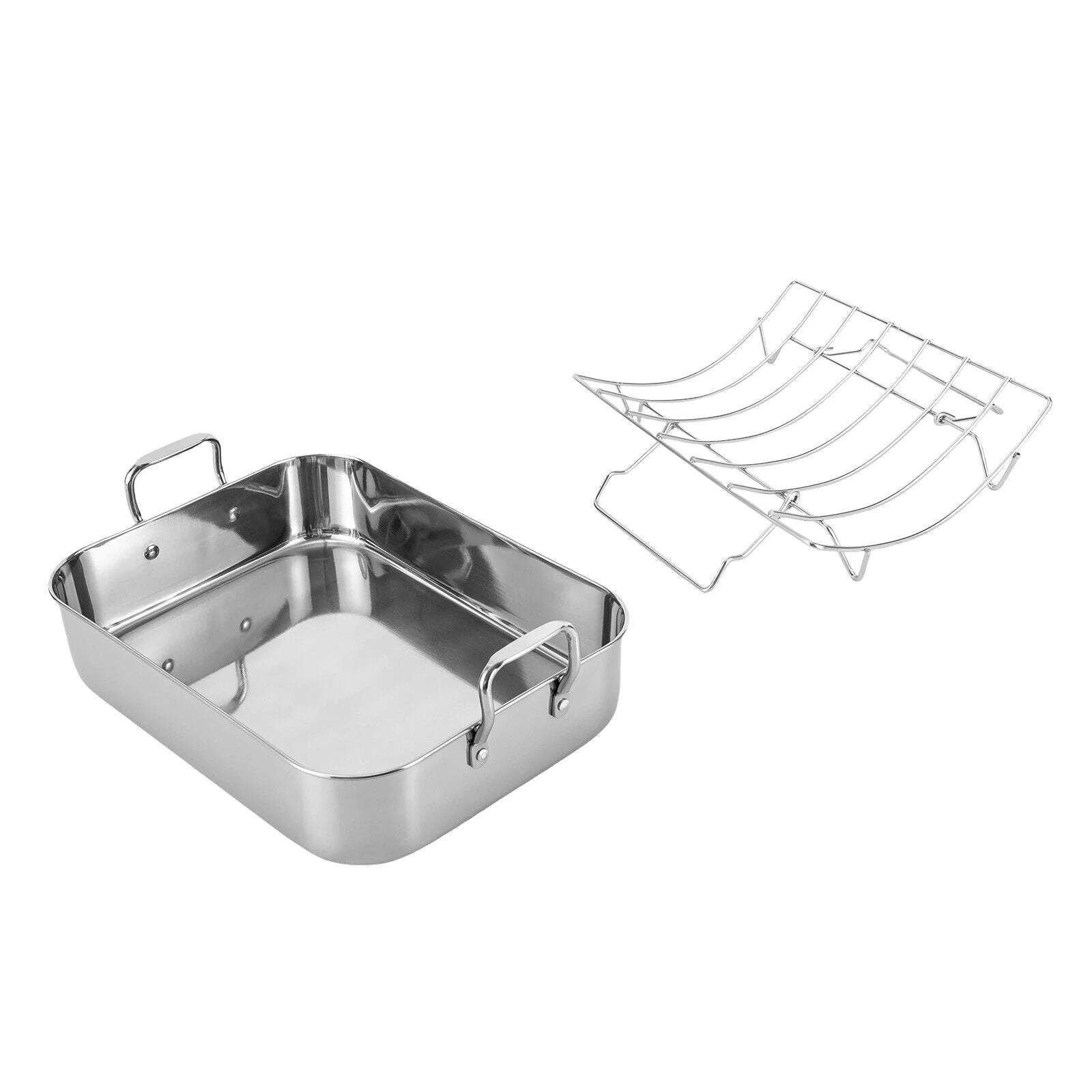 Stainless Steel Roasting Pan with Nonstick Rack, 16.5" x 12" D905332
