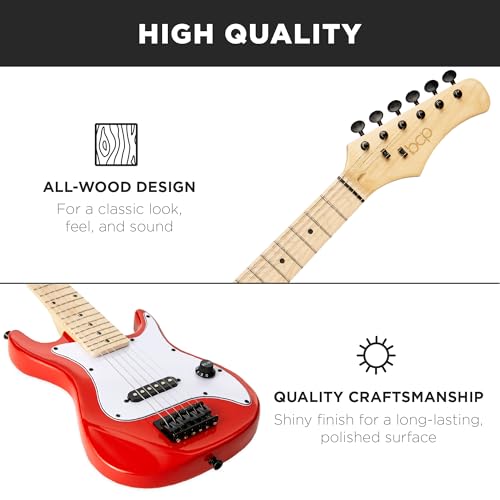 30in Kids Electric Guitar Beginner Starter Kit with Amplifier, Metallic Blue U78618