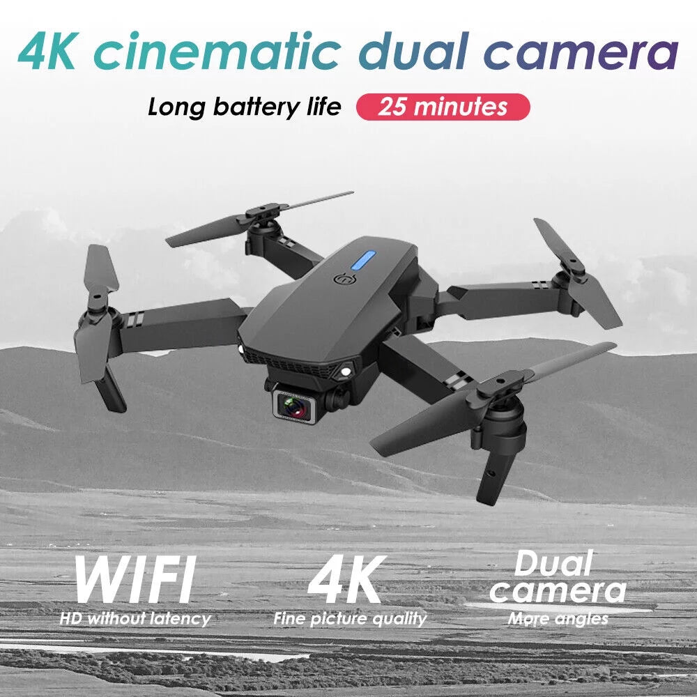 4K HD Dual Camera RC Drone with WiFi FPV, 4 Batteries Included P729255