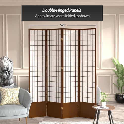 7 ft. Tall Window Pane Shoji Screen Room Divider, 3 Panels T5246