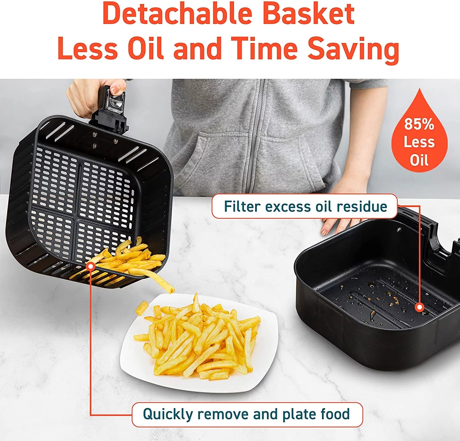 Air Fryer 5.8 QT with 12-in-1 Functions, Preheat & Keep Warm, Black S95065