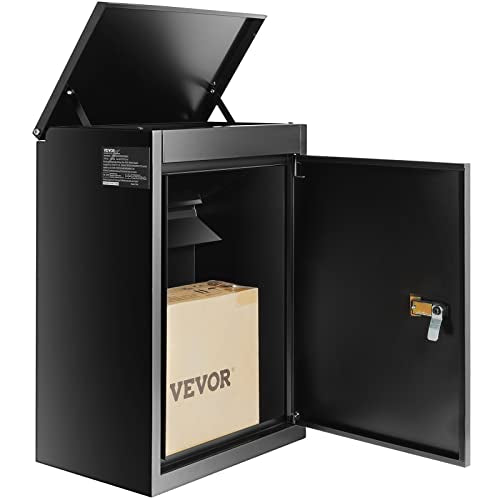 VEVOR Package Delivery Boxes for Outside, Extra Large Mailbox for Parcel Wall Mounted Lockable, Galvanized Steel Parcel Drop Box with Anti-Theft Baffle, IPX3 Waterproof for Porch, Curbside