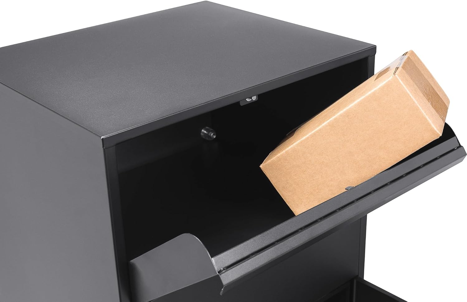 Steel Parcel Drop Box with Tamper-Resistant Slot & Key Lock S157962