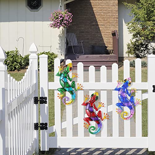 Outdoor Metal Gecko Wall Art for Patio Garden Decor W548