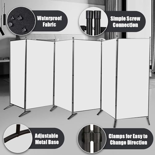 6 Panel Room Divider, Folding Privacy Screen, Freestanding Partition for Home Office P507