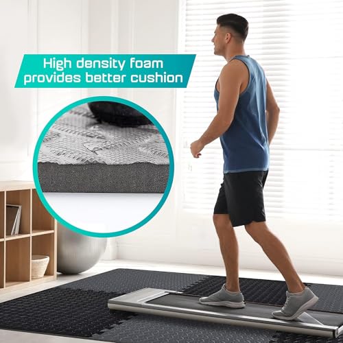 Puzzle Exercise Mat for Home Gym, EVA Interlocking Foam Floor Tiles with Border I79139
