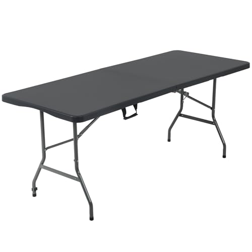 Folding Table 6 Foot Heavy Duty Plastic Portable Indoor Outdoor Utility X45759
