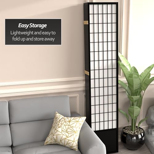7 ft. Tall Window Pane Shoji Screen Room Divider, 3 Panels T5246