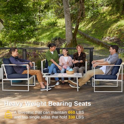 4-Piece Outdoor Patio Set with Sofa and Tempered Glass Table F97509
