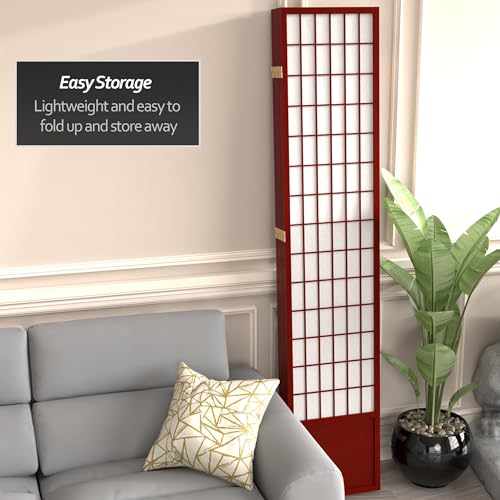 7 ft. Tall Window Pane Shoji Screen Room Divider, 3 Panels T5246