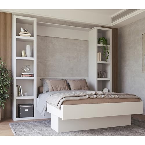 Queen Murphy Wall Bed with Two Bookshelves Y365306