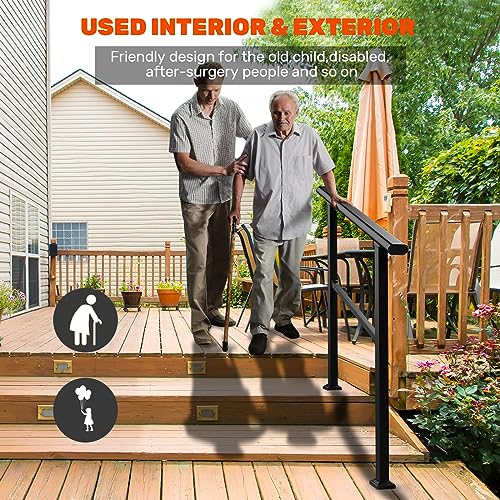 Outdoor Stair Railing for 2-3 Steps with Installation Kit C209