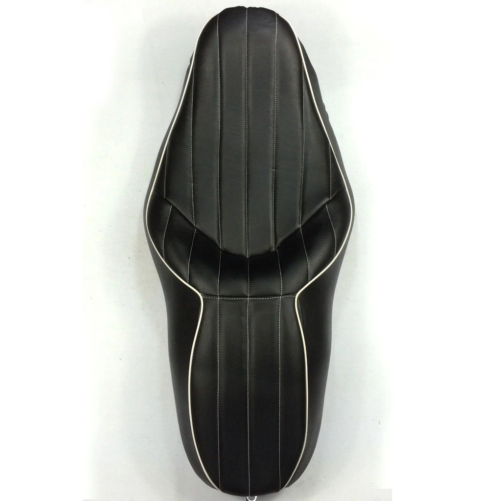 Motorcycle Leather Seat 2-up Vertical Stripes Style C239568