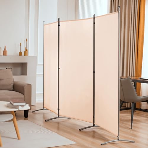 3 Panel Room Divider Folding Partition Privacy Screen, Freestanding Fabric Panel, 102" W x 71" H, Black V153