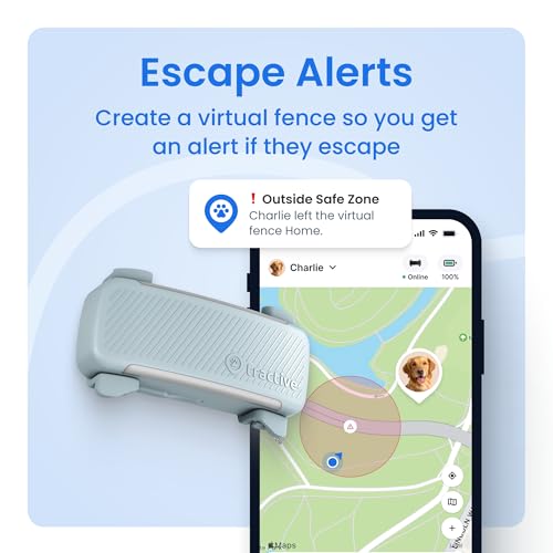 GPS Dog Tracker with Virtual Fence and Vital Signs Monitoring M60164