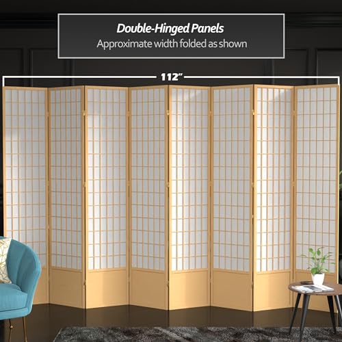 7 ft. Tall Window Pane Shoji Screen Room Divider, 3 Panels T5246