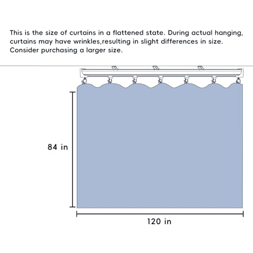 Ceiling Mounted Room Divider Curtain Track Set, Blackout Panel, White Rail, 8.3 x 7 ft K66131
