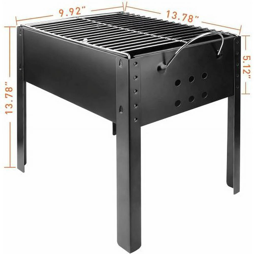 Charcoal Grill, 14" Portable BBQ Smoker with Wheels K672