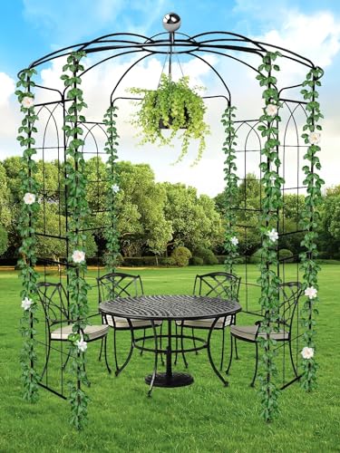Garden Arch for Climbing Plants, Heavy Duty Metal Trellis R7821