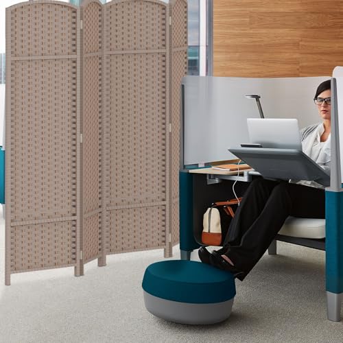 4 Panel Room Divider Screen 5.6 Ft Tall Folding Privacy Partition N658
