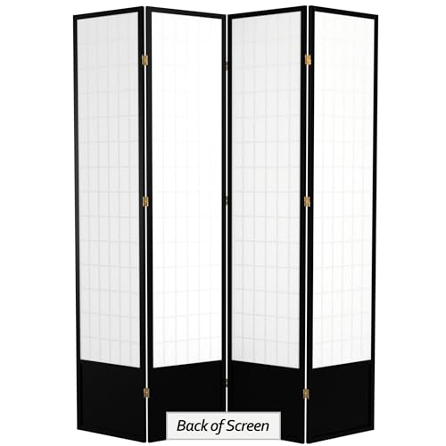 7 ft. Tall Window Pane Shoji Screen Room Divider, 3 Panels T5246