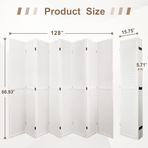 6 Panel Wooden Room Divider with Shelves B102027