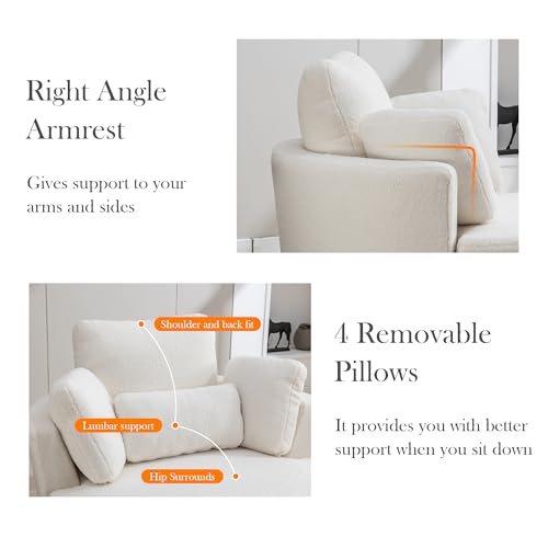 Oversized Swivel Barrel Chair with Ottoman, Chenille, Beige X252712