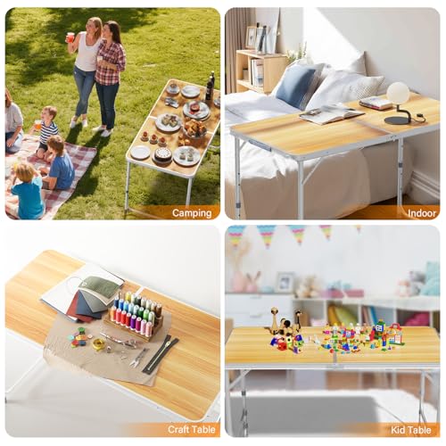 3ft Aluminum Folding Camping Table with Carrying Handle L179408