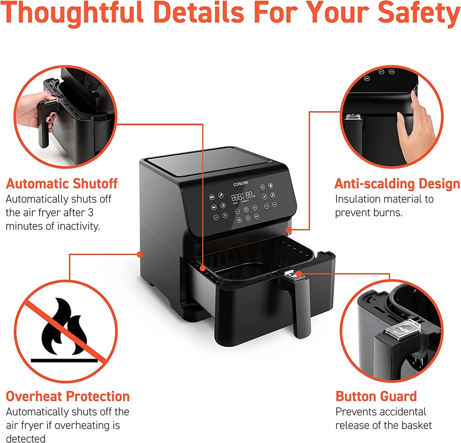 Air Fryer 5.8 QT with 12-in-1 Functions, Preheat & Keep Warm, Black S95065