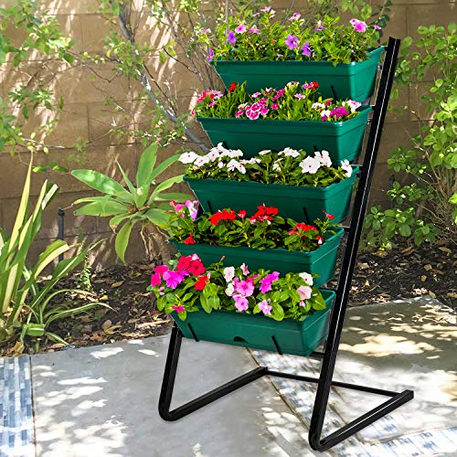 Vertical Garden Herb Raised Bed 4.5FT Freestanding Elevated Planters with 5 Container Boxes E842