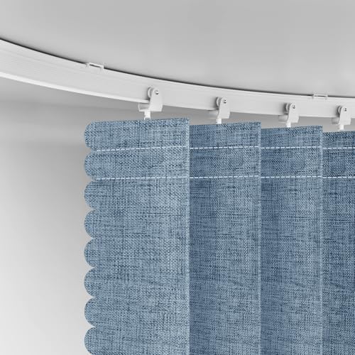 Accordion Room Divider Curtains with Ceiling Track, Grey, W100 x L84 J296