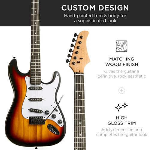 Beginner Electric Guitar Starter Kit with Case, Amp, and Accessories G63095