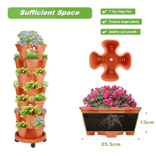 7 Tier Vertical Garden Planter with Watering Bottle and Wheels M160312