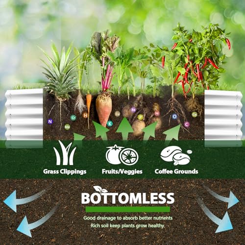 Galvanized Raised Garden Bed Oval Metal Planter Box for Vegetables Flowers A9593