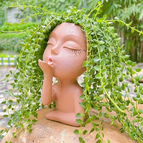 Face Planter Pot for Plants Succulent Cactus Indoor Outdoor X2192