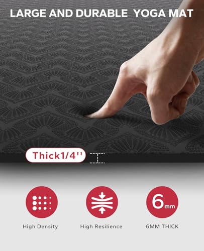 Extra Large Yoga Mat - 72x48, 1/4 Inch Thick, Non-Slip, Eco-Friendly L753346