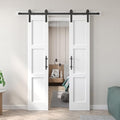 White Barn Door with Sliding Hardware Kit, 7FT, 5-Panel K864232
