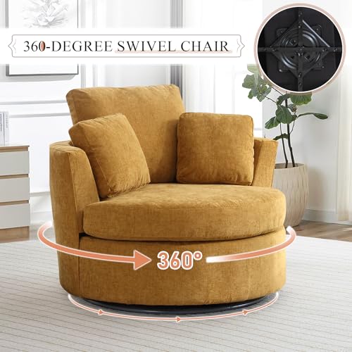 Swivel Barrel Chair with Ottoman for Living Room Bedroom, White W553228
