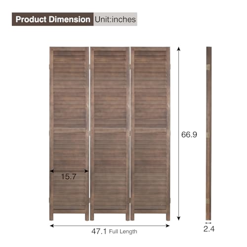 6 Panel Wood Room Divider Freestanding White 5.57 FT S6393