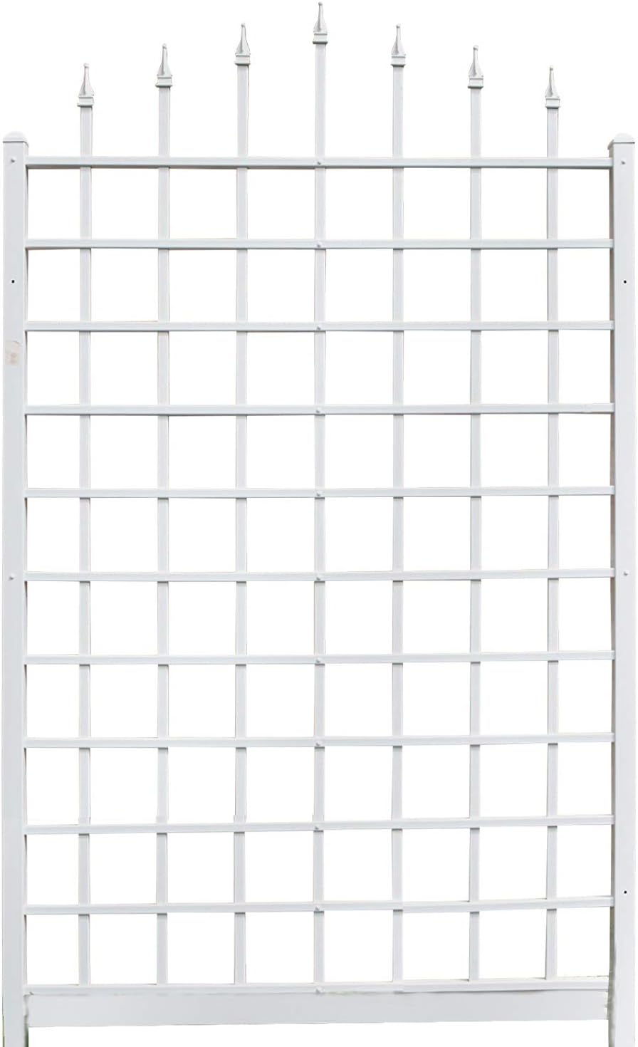 Dura-Trel Winchester 57 x 95 Inch PVC Vinyl Outdoor Garden Patio Trellis, with Wall Mounting Screws, White