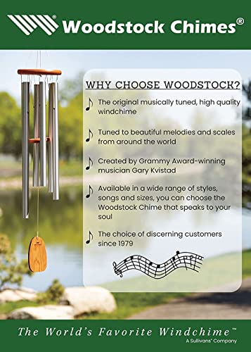 Silver Wind Chimes for Outdoor Patio Garden Decor, 30 Inch B51396