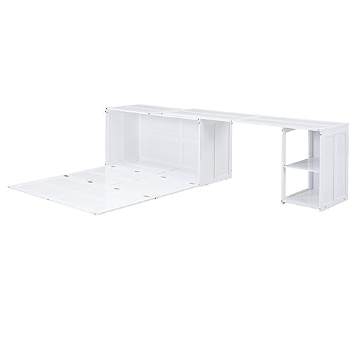Queen Size Murphy Bed with Cabinet and LED Lights P178570