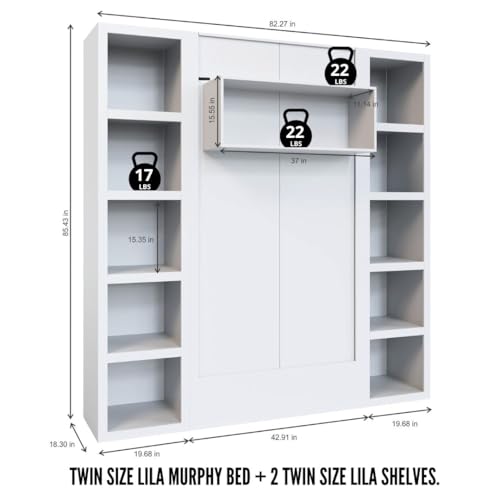 Queen Murphy Wall Bed with Two Bookshelves Y365306